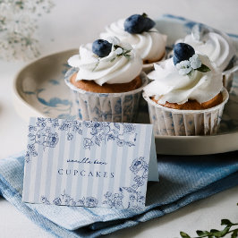 Cartão De Agradecimento Something Blue Food Label Folded Card Tent