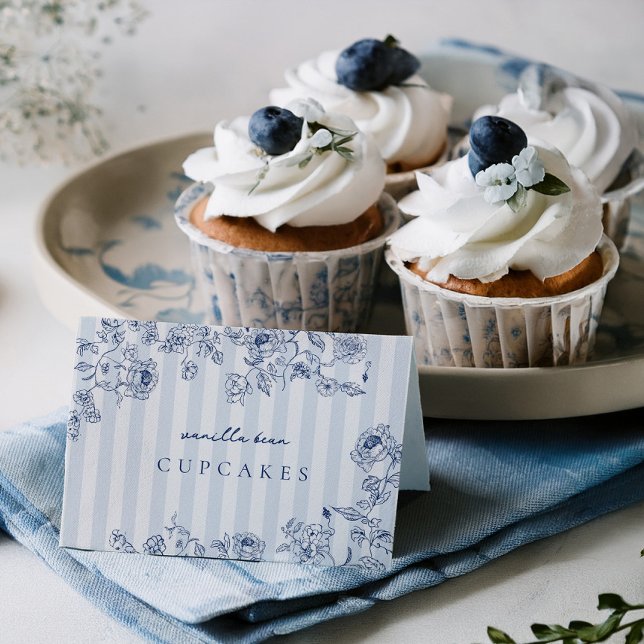 Cartão De Agradecimento Something Blue Food Label Folded Card Tent (Criador carregado)