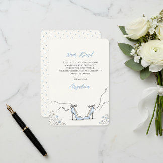 Cartão De Agradecimento Something Blue Heels Bridal Shower