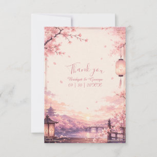 Cartão De Agradecimento Sonho de Casamento Anime Sakura Pôr do Sol