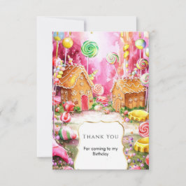 Cartão De Agradecimento Sonho Divertido Aniversário Candyland