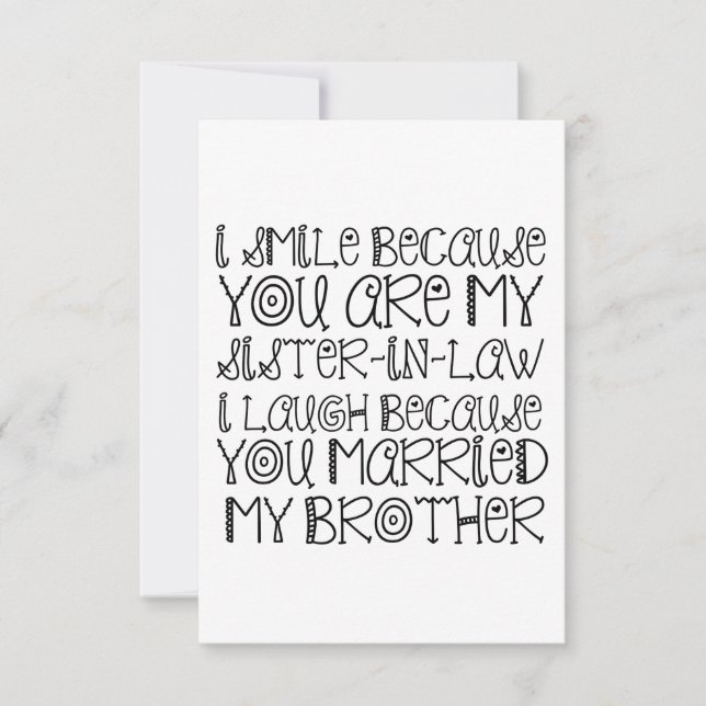 CARTÃO DE AGRADECIMENTO SORRISO IRMÃ-DE-DIREITO (Frente)