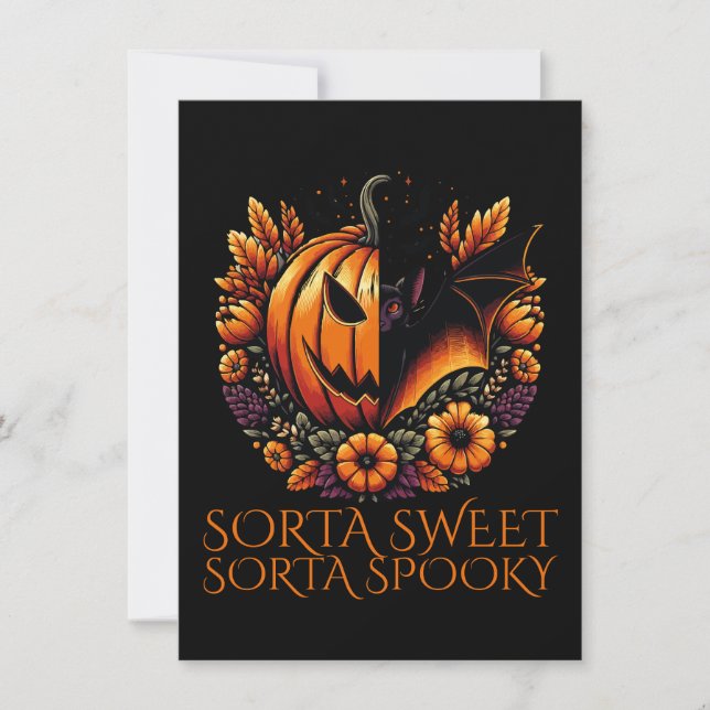 Cartão De Agradecimento Sorta Doce Sorta Spooky (Frente)