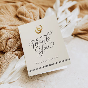 Cartão De Agradecimento Sorte no Amor Casamento de ferraduras russas