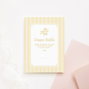 Cartão De Agradecimento Sorteio de Fraldas de Carrinho de Bebê Fofo e Eleg