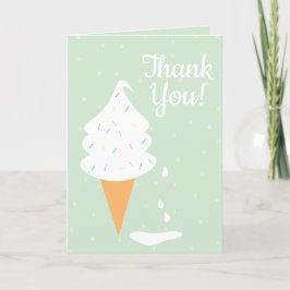 Cartão De Agradecimento Sorvete Cone Com Bolinhas De Sprinkles Verde