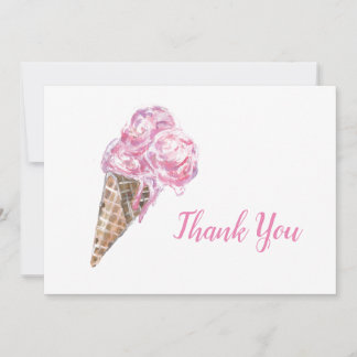 Cartão De Agradecimento Sorvete de morango