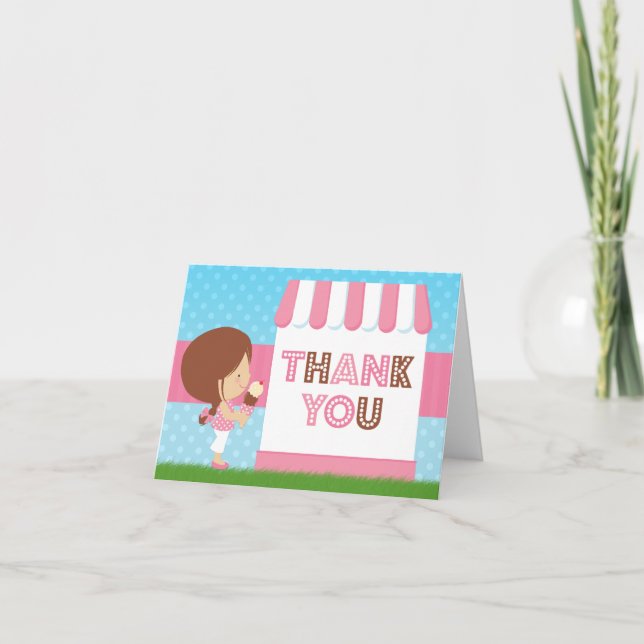 Cartão De Agradecimento Sorvete Festa de aniversário Obrigado (Frente)