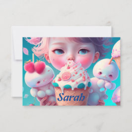 Cartão De Agradecimento Sorvete Kawaii