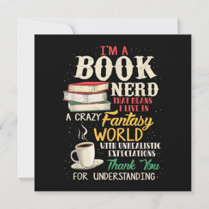 Cartão De Agradecimento Sou Nerd de Livro - Livro de Lover - Literatura