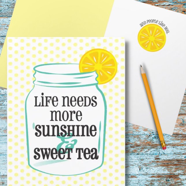 Cartão De Agradecimento South Sunshine Sweet Tea Lemon Mason Jar (Criador carregado)