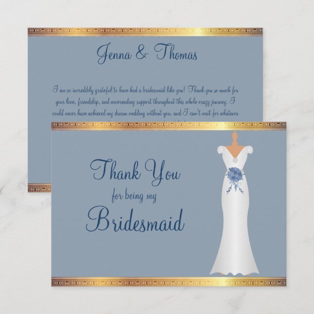 Cartão De Agradecimento Southern Charm, Bridesmaid Obrigado (Frente/Verso)