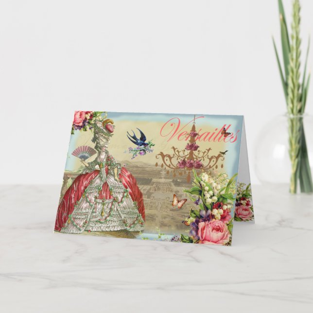 Cartão De Agradecimento Souvenirs de Versailles Obrigado (Frente)