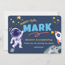 Cartão De Agradecimento Space Explorer Birthday Thank You Card
