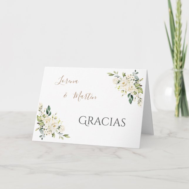 Cartão De Agradecimento Spanish Boho Wedding Thank you card (Frente)
