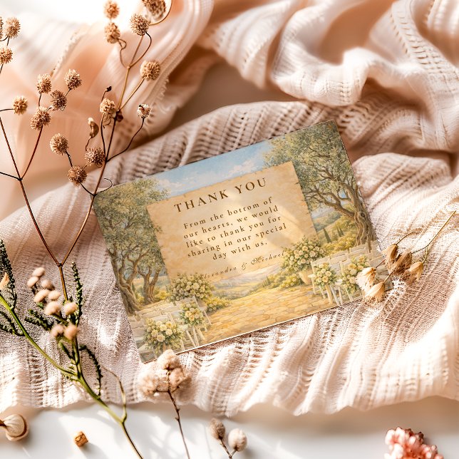 Cartão De Agradecimento Spanish Olive Grove Wedding (Criador carregado)