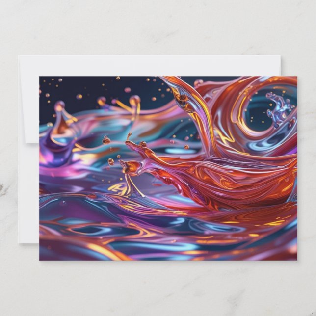 Cartão De Agradecimento Splashing Color Liquids (Frente)
