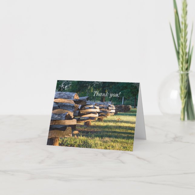 Cartão De Agradecimento Split Rail Fence Thank You Card (Frente)