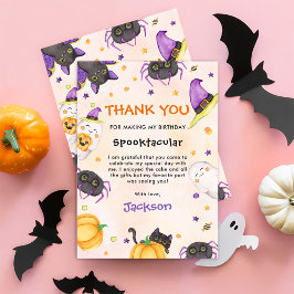 Cartão De Agradecimento Spooktacular de aniversário de Halloween