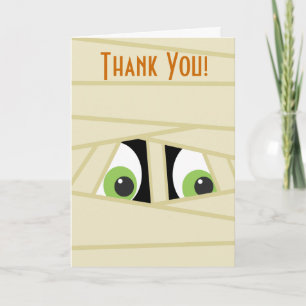 Cartão De Agradecimento Spooky Mummy Head Halloween Thank You Card