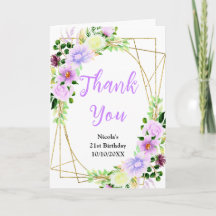 Spring Purple Flowers with Foliage Birthday
