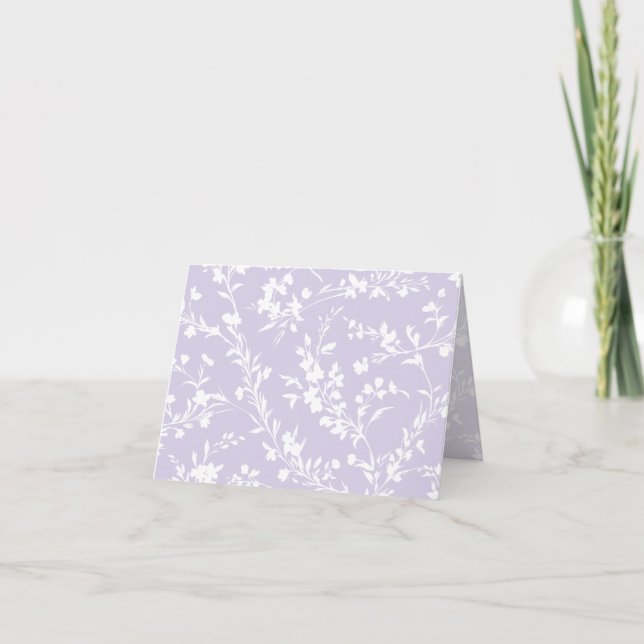 Cartão De Agradecimento Spring Sprigs Neutral - Dusty Lavender (Frente)