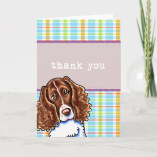 Cartão De Agradecimento Springer Spaniel Pretty Plaid Thank You