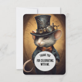 Cartão De Agradecimento Sprinklepaws Obrigado Steampunk animal Personaliz