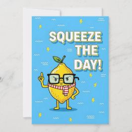 Cartão De Agradecimento Squeeze the Day funny lemon pun gift
