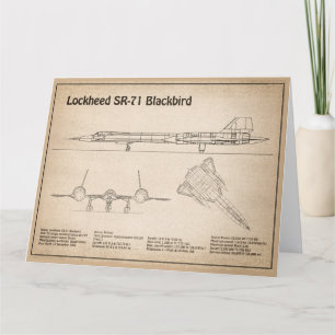 Cartão De Agradecimento SR-71 Blackbird - Planos de avião Blueprint SD