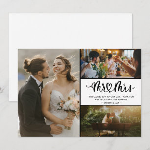 Cartão De Agradecimento Sr. e Sra. Photo Wedding Obrigado
