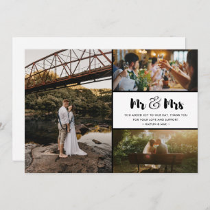 Cartão De Agradecimento Sr. e Sra. Photo Wedding Obrigado