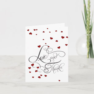 Cartão De Agradecimento Sr. e Sra.   Ruby Heart Confetti Obrigado