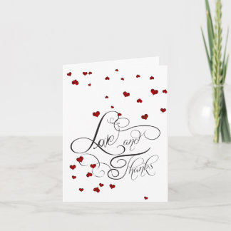 Cartão De Agradecimento Sr. e Sra. | Ruby Heart Confetti Obrigado