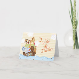 Cartão De Agradecimento SS Noah/obrigado do chá de fraldas arca de Noah