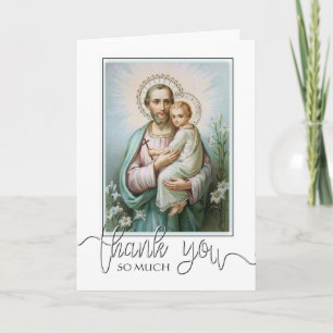 Cartão De Agradecimento St. Joseph Jesus Católico de Condolências Obrigado