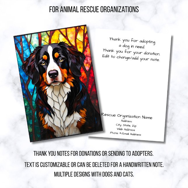 Cartão De Agradecimento Stained Glass Style Dog Rescue Organization (Criador carregado)