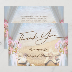 Cartão De Agradecimento Starfish do Casamento de Praia Tropical