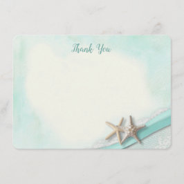 Cartão De Agradecimento Starfish e Ribbon Flat Card Obrigado