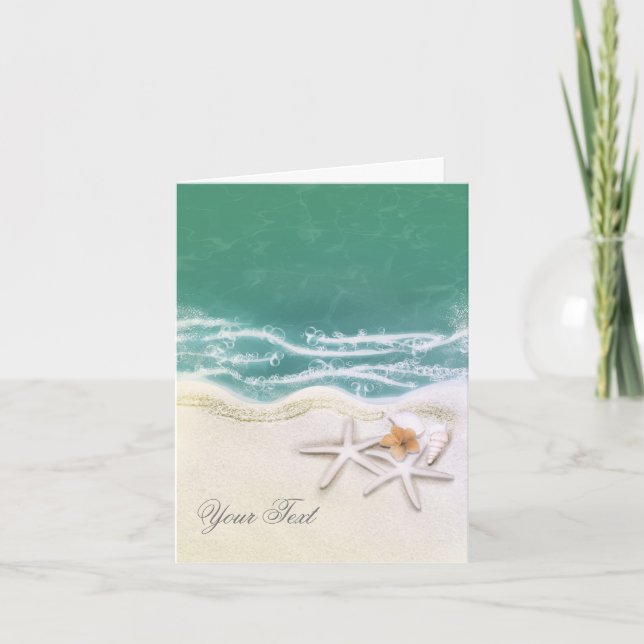 Cartão De Agradecimento Starfish no mar de praia, obrigado (Frente)