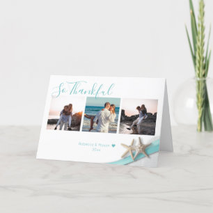 Cartão De Agradecimento Starfish Ribbon e Lace Graças com Foto