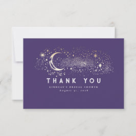 Cartão De Agradecimento Starnight Crescent Moon Small Obrigado