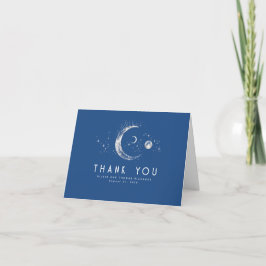Cartão De Agradecimento Starry Night Crescent Moon Celestial Obrigado