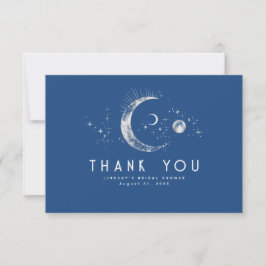 Cartão De Agradecimento Starry Night Crescent Moon Celestial Obrigado