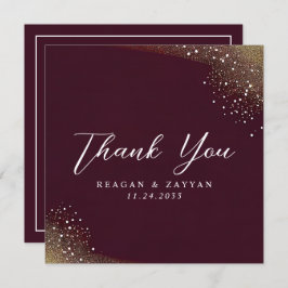 Cartão De Agradecimento Starry Night Deep Crimson Weding