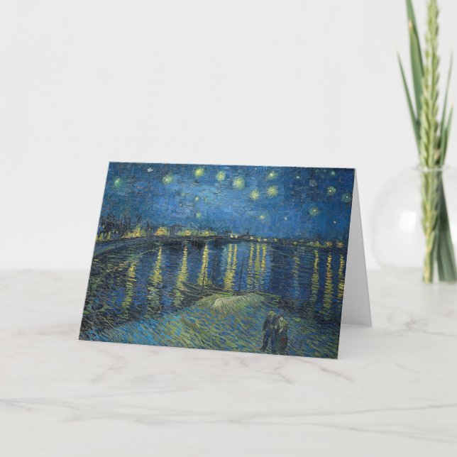 Cartão De Agradecimento Starry Night Over the Rhone, Van Gogh (Frente)