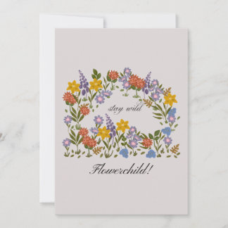 Cartão De Agradecimento Stay Wild flowerchild!