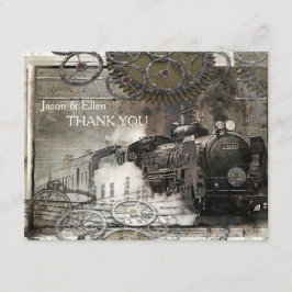 Cartão De Agradecimento Steampunk Motor A Vapor Obrigado
