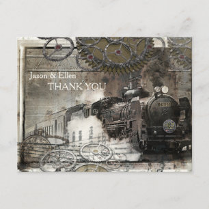 Cartão De Agradecimento Steampunk Motor A Vapor Obrigado
