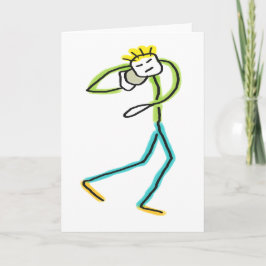 Cartão De Agradecimento Stickman de Lançamento de Peso